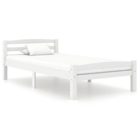 Estructura de cama de madera maciza de pino blanca 100x200 cm de vidaXL, Camas y somieres - Ref: Foro24-322069, Precio: 145,7...