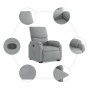 Sillón reclinable elevable de tela gris claro en Sillones | Comprar online en Foru.es