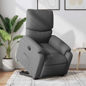 Sillón reclinable elevable de tela gris oscuro en Sillones | Comprar online en Foru.es