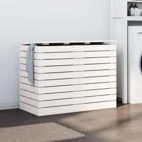 Cesto para la ropa sucia madera maciza pino blanco 88,5x44x66cm de vidaXL, Cestas para ropa - Ref: Foro24-832320, Precio: 118...