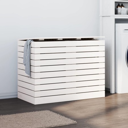 Cesto para la ropa sucia madera maciza pino blanco 88,5x44x66cm de vidaXL, Cestas para ropa - Ref: Foro24-832320, Precio: 119...