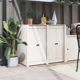 Exterior kitchen doors 2 units white pine wood 50x9x82 cm by vidaXL, cabinet doors - Ref: Foro24-832360, Price: 52,86 €, Disc...