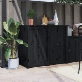 Außenküchentüren 2 Einheiten schwarzes Kiefernholz 50x9x82 cm von vidaXL, Schranktüren - Ref: Foro24-832362, Preis: 42,07 €, ...