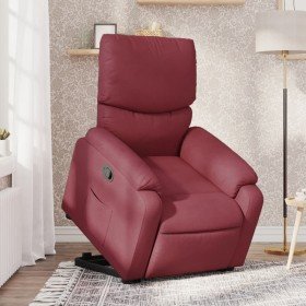 Sillón reclinable elevable tela rojo tinto en Sillones | Comprar online en Foru.es