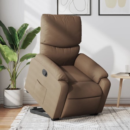 Sillón reclinable elevable de tela marrón en Sillones | Comprar online en Foru.es