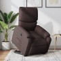 Sillón reclinable elevable tela marrón oscuro en Sillones | Comprar online en Foru.es