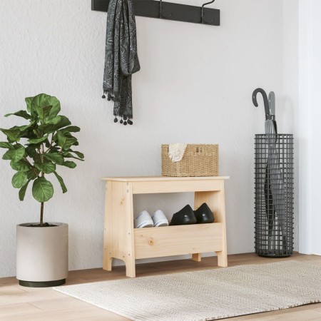 Banco de recibidor madera maciza de pino 60x28x45 cm de vidaXL, Bancos para recibidores y almacenamiento - Ref: Foro24-837385...