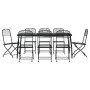 Juego de comedor de jardín 9 pzas malla metálica gris antracita de vidaXL, Conjuntos de jardín - Ref: Foro24-3211815, Precio:...