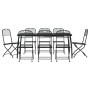 Juego de comedor de jardín 9 pzas malla metálica gris antracita de vidaXL, Conjuntos de jardín - Ref: Foro24-3211815, Precio:...