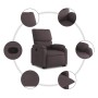 Sillón reclinable elevable tela marrón oscuro en Sillones | Comprar online en Foru.es