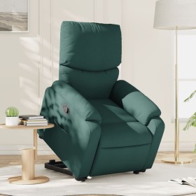 Sillón reclinable elevable tela verde oscuro en Sillones | Comprar online en Foru.es