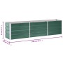 Arriate de jardín de acero galvanizado verde 240x40x45 cm de vidaXL, Maceteros y jardineras - Ref: Foro24-47045, Precio: 58,7...