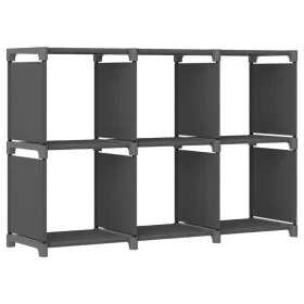 Estantería de 6 cubos de tela gris 103x30x72,5 cm de vidaXL, Librerías y estanterías - Ref: Foro24-322608, Precio: 29,25 €, D...