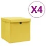 Cajas de almacenaje con tapas 4 uds amarillo 28x28x28 cm de vidaXL, Cestas para almacenaje - Ref: Foro24-325224, Precio: 28,0...