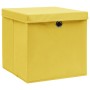 Cajas de almacenaje con tapas 4 uds amarillo 28x28x28 cm de vidaXL, Cestas para almacenaje - Ref: Foro24-325224, Precio: 28,4...