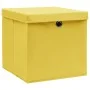 Cajas de almacenaje con tapas 4 uds amarillo 28x28x28 cm de vidaXL, Cestas para almacenaje - Ref: Foro24-325224, Precio: 28,0...