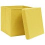 Cajas de almacenaje con tapas 4 uds amarillo 28x28x28 cm de vidaXL, Cestas para almacenaje - Ref: Foro24-325224, Precio: 28,4...