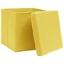 Cajas de almacenaje con tapas 4 uds amarillo 28x28x28 cm de vidaXL, Cestas para almacenaje - Ref: Foro24-325224, Precio: 28,0...