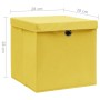 Cajas de almacenaje con tapas 4 uds amarillo 28x28x28 cm de vidaXL, Cestas para almacenaje - Ref: Foro24-325224, Precio: 28,4...