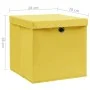 Cajas de almacenaje con tapas 4 uds amarillo 28x28x28 cm de vidaXL, Cestas para almacenaje - Ref: Foro24-325224, Precio: 28,0...