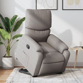 Sillón reclinable elevable tela gris taupe en Sillones | Comprar online en Foru.es