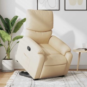 Sillón reclinable elevable de tela color crema en Sillones | Comprar online en Foru.es