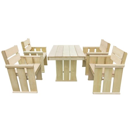 Set de comedor de jardín 5 pzas madera de pino impregnada de vidaXL, Conjuntos de jardín - Ref: Foro24-43261, Precio: 386,21 ...