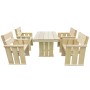 Set de comedor de jardín 5 pzas madera de pino impregnada de vidaXL, Conjuntos de jardín - Ref: Foro24-43261, Precio: 386,21 ...
