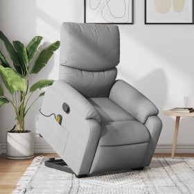 Sillón de masaje reclinable de pie de tela gris claro en Sillones | Comprar online en Foru.es