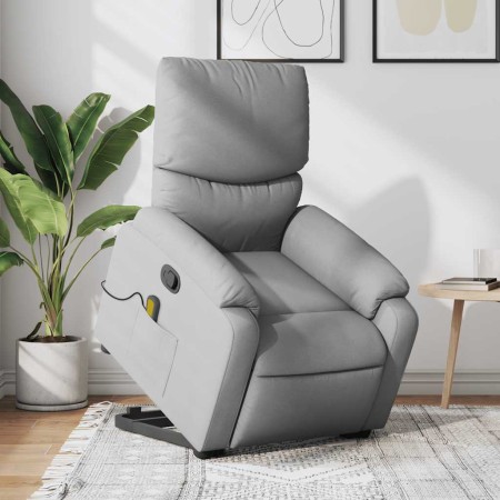 Sillón de masaje reclinable de pie de tela gris claro en Sillones | Comprar online en Foru.es