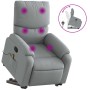 Sillón de masaje reclinable de pie de tela gris claro en Sillones | Comprar online en Foru.es
