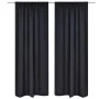 2 cortinas negras oscuras con jaretas, blackout 135 x 245 cm de vidaXL, Cortinas y visillos - Ref: Foro24-130370, Precio: 36,...