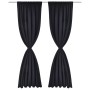 2 cortinas negras oscuras con jaretas, blackout 135 x 245 cm de vidaXL, Cortinas y visillos - Ref: Foro24-130370, Precio: 36,...