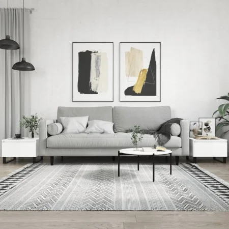 Center tables 2 units engineered wood glossy white 50x46x35 cm by vidaXL, Coffee table - Ref: Foro24-830881, Price: 66,99 €, ...