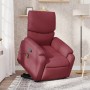 Sillón reclinable de masaje elevable tela rojo tinto en Sillones | Comprar online en Foru.es