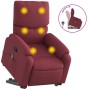 Sillón reclinable de masaje elevable tela rojo tinto en Sillones | Comprar online en Foru.es