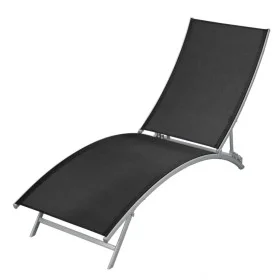 Tumbona de acero y textilene negra de vidaXL, Tumbonas - Ref: Foro24-42866, Precio: 100,93 €, Descuento: %