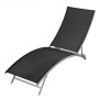 Tumbona de acero y textilene negra de vidaXL, Tumbonas - Ref: Foro24-42866, Precio: 101,98 €, Descuento: %