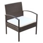 Muebles de jardín 4 piezas con cojines ratán sintético marrón de vidaXL, Conjuntos de jardín - Ref: Foro24-42672, Precio: 213...