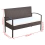 Muebles de jardín 4 piezas con cojines ratán sintético marrón de vidaXL, Conjuntos de jardín - Ref: Foro24-42672, Precio: 213...
