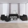 Sofa set with cushions 4 pieces black fabric by , Sofas - Ref: Foro24-3201440, Price: 724,28 €, Discount: %