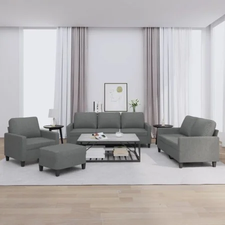 Sofagarnitur mit Kissen 4-teilig aus dunkelgrauem Stoff von , Sofas - Ref: Foro24-3201437, Preis: 713,20 €, Rabatt: %