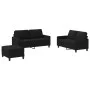 Juego de sofás con cojines 3 piezas tela negro de , Sofás - Ref: Foro24-3201456, Precio: 497,25 €, Descuento: %