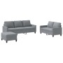 Juego de sofás con cojines 3 piezas tela gris claro de , Sofás - Ref: Foro24-3201468, Precio: 515,92 €, Descuento: %