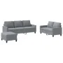 Sofa set with cushions 3 pieces light gray fabric by , Sofas - Ref: Foro24-3201468, Price: 507,64 €, Discount: %