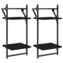 Estantes de pared 2 niveles con barras 2 uds negro 30x25x65 cm de , Estantes y estanterías - Ref: Foro24-836253, Precio: 22,9...