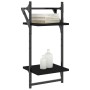 Estantes de pared 2 niveles con barras 2 uds negro 30x25x65 cm de , Estantes y estanterías - Ref: Foro24-836253, Precio: 23,2...
