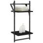 Estantes de pared 2 niveles con barras 2 uds negro 30x25x65 cm de , Estantes y estanterías - Ref: Foro24-836253, Precio: 22,9...