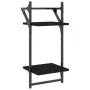 Estantes de pared 2 niveles con barras 2 uds negro 30x25x65 cm de , Estantes y estanterías - Ref: Foro24-836253, Precio: 22,9...