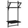 Estantes de pared 2 niveles con barras 2 uds negro 30x25x65 cm de , Estantes y estanterías - Ref: Foro24-836253, Precio: 22,9...